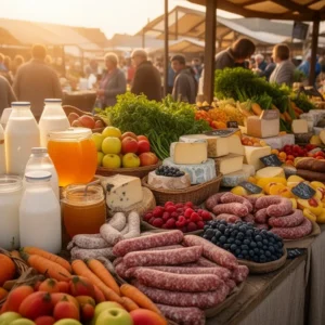 Прилавок с домашними продуктами